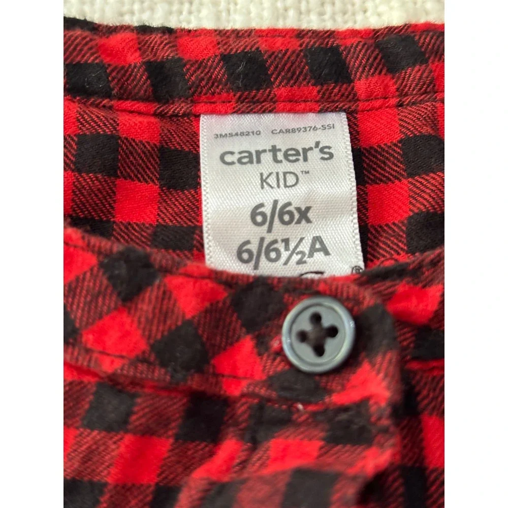 OshKosh & Carters Girls Red Plaid Holiday Dress Bundle Size 6 6X Lot of 2